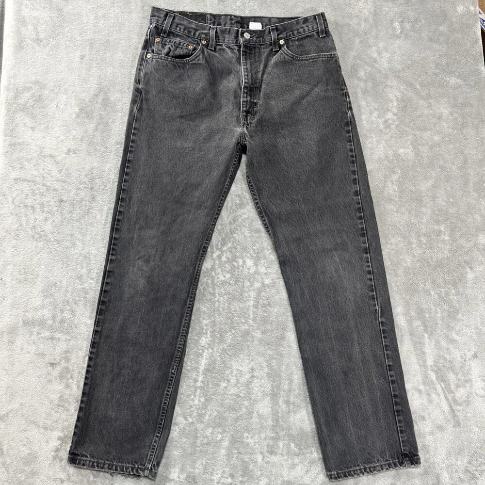 Vintage Levis Jeans Mens 36x32 (Fits 34x30) Black 505 Straight 90s Made in USA